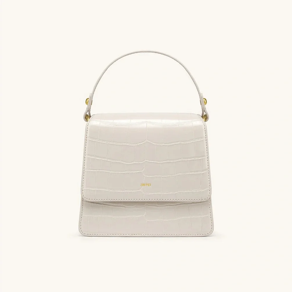 JW PEI Ivory Croc-Embossed Mini Bag - Picture 1 of 3